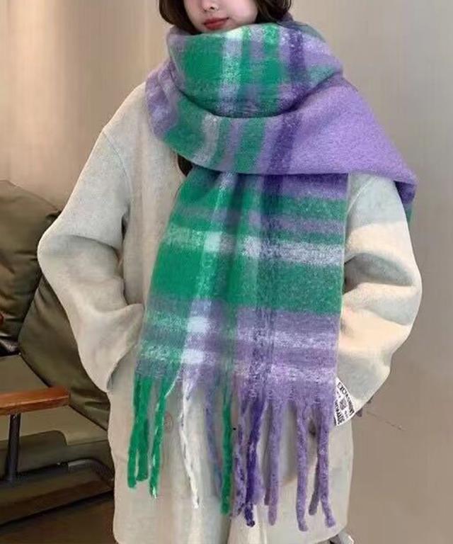 ボリュームマフラー大判 ふわふわマフラー　大判ストール もこもこ防寒 送料無料 即日発送-3