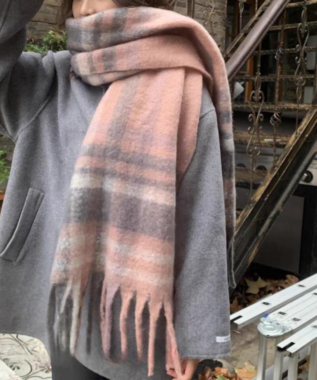 ボリュームマフラー大判 ふわふわマフラー　大判ストール もこもこ防寒 送料無料 即日発送-5