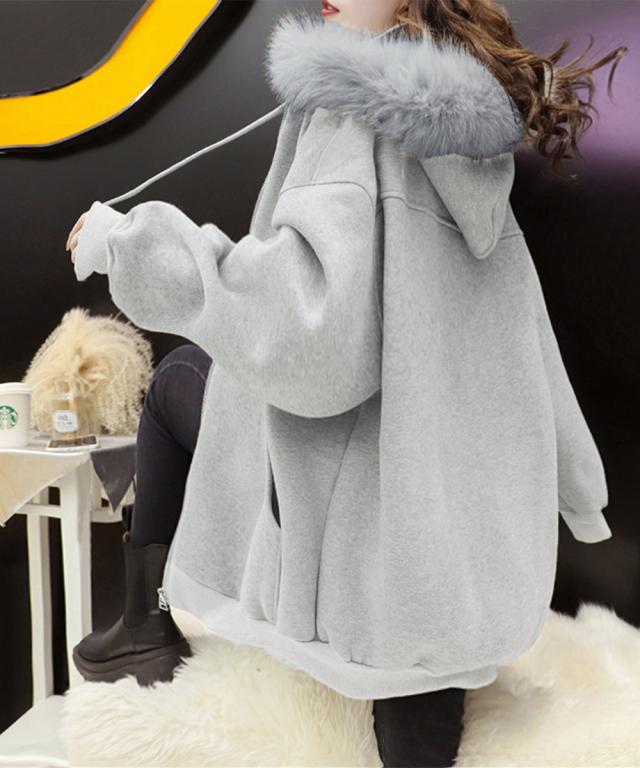 裏微起毛パーカージップアップ レディース 送料無料 即日発送-9