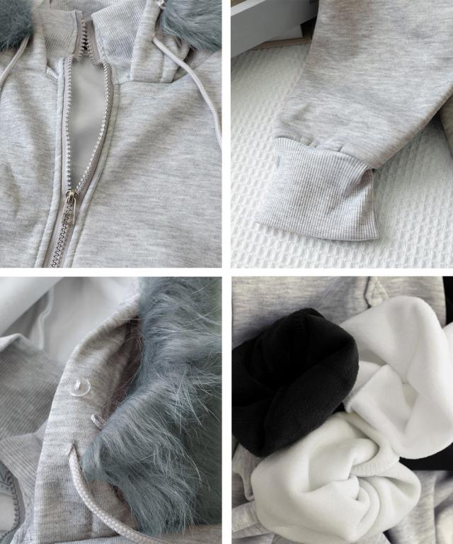 裏微起毛パーカージップアップ レディース 送料無料 即日発送-3