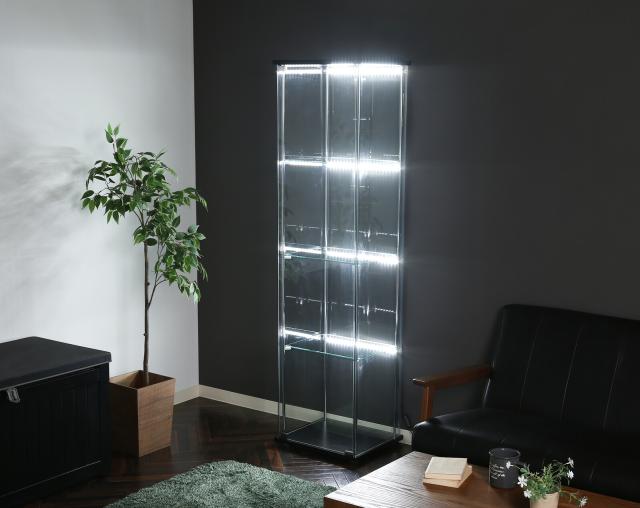 ガラスコレクションケース 4段 LED 送料無料-2