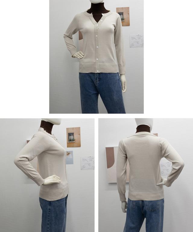 レイヤード風 ニットトップス ハイネック 送料無料 即日発送-4