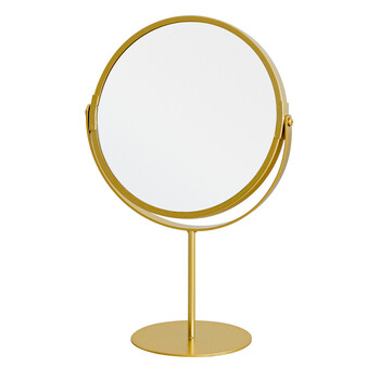 3倍鏡付卓上ミラー ハイタイプ メイク ヴィンテージ 置き型 ゴールド 真鍮風 送料無料-7