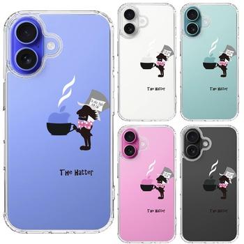 iPhone16 ケース クリア アリス 帽子屋 スマホケース 側面ソフト 背面ハード ハイブリッド 送料無料-1