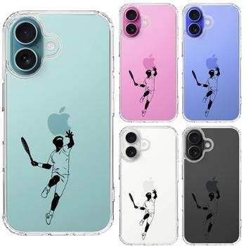 iPhone16 ケース クリア テニス スマホケース 側面ソフト 背面ハード ハイブリッド 送料無料-1