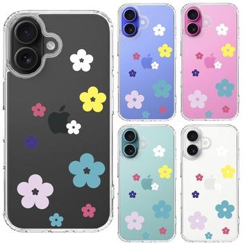 iPhone16 ケース クリア CuVery 花柄 フローラル スマホケース 側面ソフト 背面ハード ハイブリッド 送料無料-1