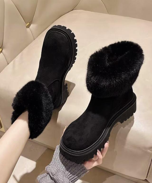 ショートブーツ 厚底ブーツ 裏起毛 美脚 送料無料 即日発送-3