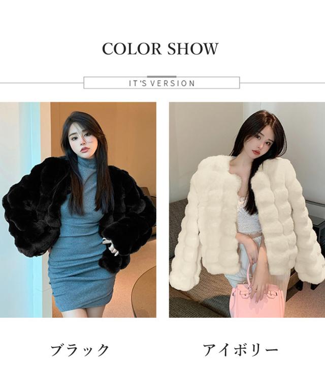 エコファーコートショートファージャケット 送料無料 即日発送-1