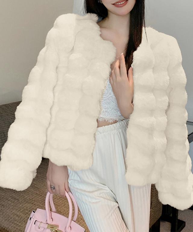 エコファーコートショートファージャケット 送料無料 即日発送-4