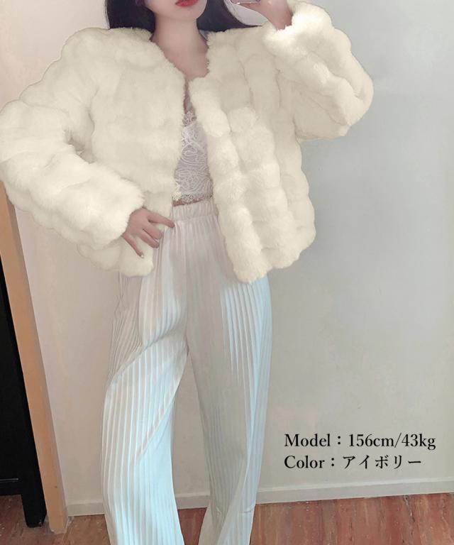 エコファーコートショートファージャケット 送料無料 即日発送-5