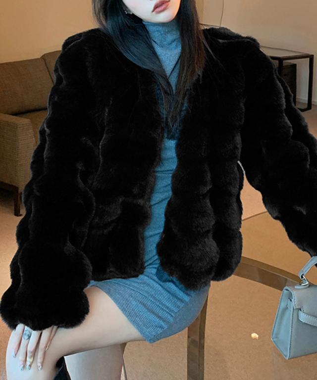 エコファーコートショートファージャケット 送料無料 即日発送-8