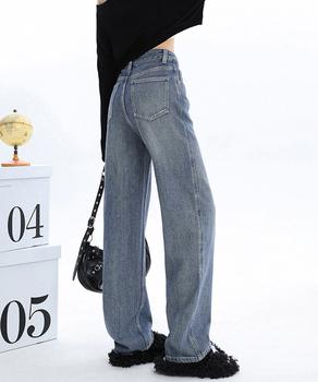 裏起毛デニムパンツストレートデニム裏ボア 送料無料 即日発送-3