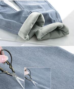 裏起毛デニムパンツストレートデニム裏ボア 送料無料 即日発送-7