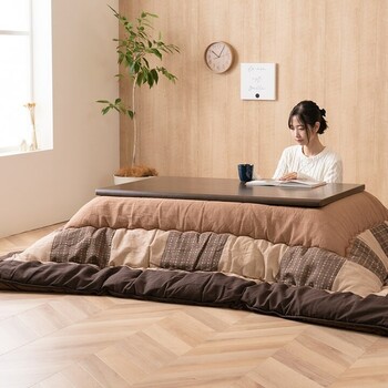 こたつ布団 約205×285 日本製 和モダン チェック柄 葉月 送料無料-1