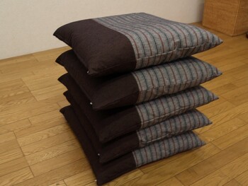 久留米織り 座布団 筑後 ちくご ブラウン 55×59cm 送料無料-2