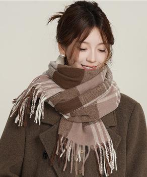 チェック柄マフラー 大判 ストール 送料無料 即日発送-2