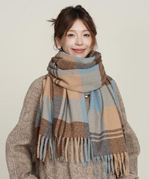 チェック柄マフラー 大判 ストール 送料無料 即日発送-4