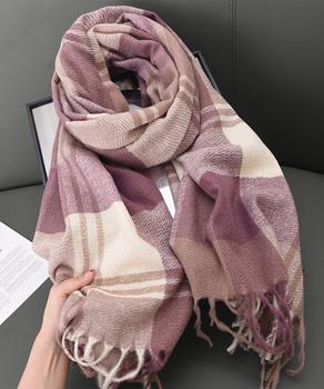 チェック柄マフラー 大判 ストール 送料無料 即日発送-6