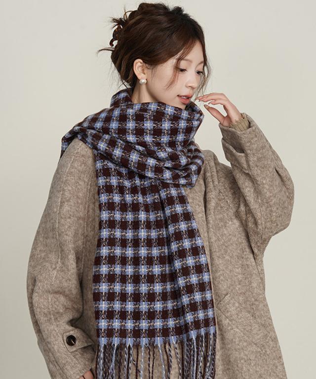 大判 マフラー フリンジストール 送料無料 即日発送-3