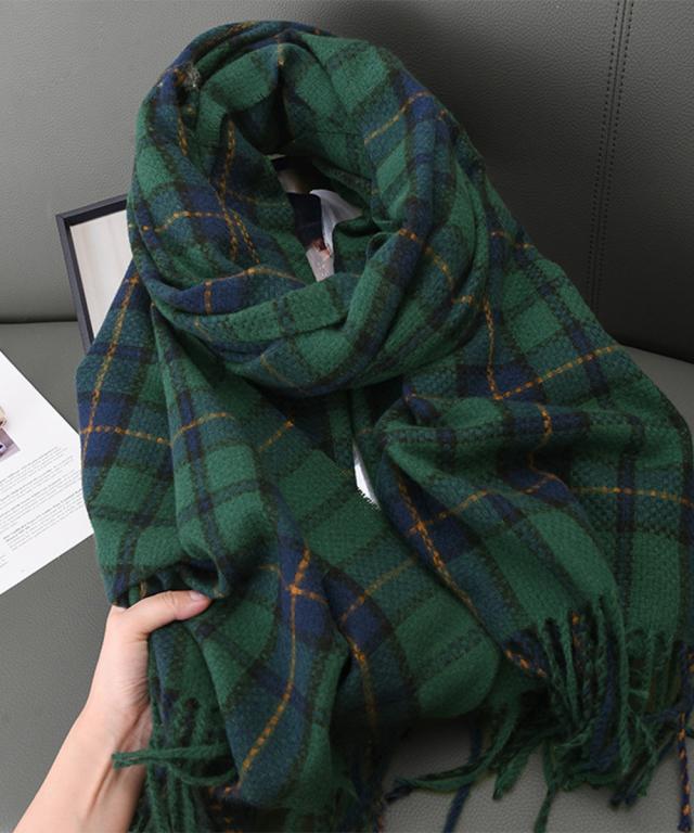 大判マフラー チェック柄 秋冬レディース SK21644260-1659 送料無料 即日発送-7