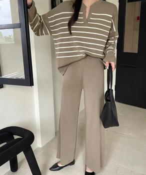 ニットセットアップ トップスパンツセット 送料無料 即日発送-7