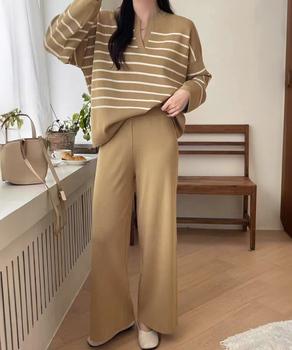 ニットセットアップ トップスパンツセット 送料無料 即日発送-8