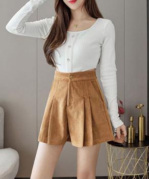 コーデュロイショートパンツ ハイウエスト SK21644255-1738 送料無料 即日発送-7