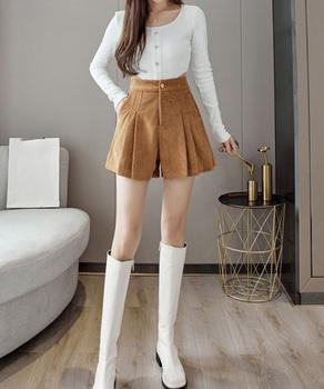 コーデュロイショートパンツ ハイウエスト SK21644255-1738 送料無料 即日発送-8