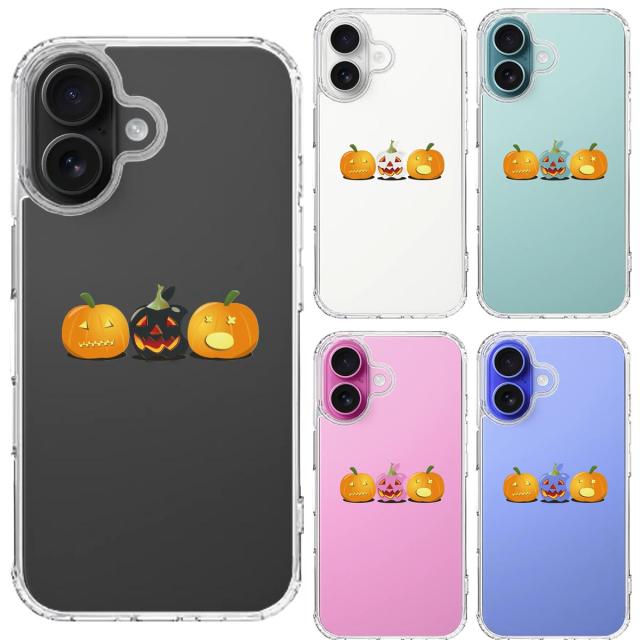 iPhone16 ケース クリア Happy Halloween ハロウィン 2 スマホケース 側面ソフト 背面ハード ハイブリッド  送料無料-1