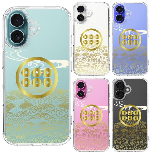 iPhone16 ケース クリア 真田 六文銭 スマホケース 側面ソフト 背面ハード ハイブリッド  送料無料-1