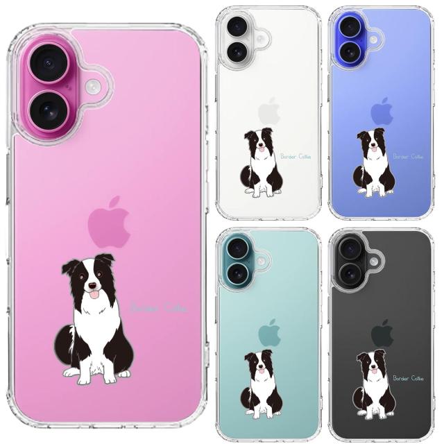 iPhone16 ケース クリア ボーダー コリー 1 スマホケース 側面ソフト 背面ハード ハイブリッド  送料無料-1