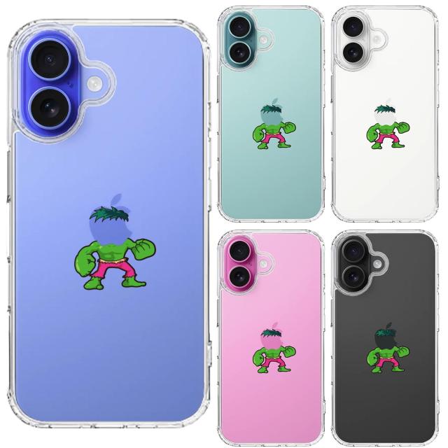 iPhone16 ケース クリア 映画パロディ 超人 スマホケース 側面ソフト 背面ハード ハイブリッド  送料無料-1