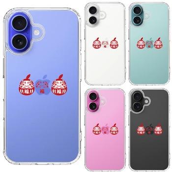 iPhone16 ケース クリア 幸福を呼ぶ 達磨 スマホケース 側面ソフト 背面ハード ハイブリッド  送料無料-1