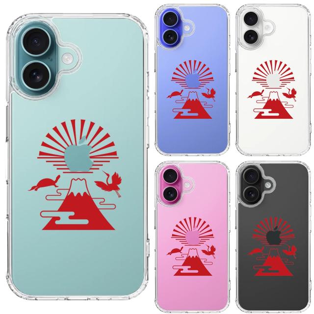 iPhone16 ケース クリア 富士山 初日の出 スマホケース 側面ソフト 背面ハード ハイブリッド  送料無料-1