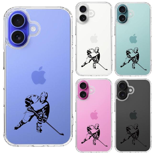 iPhone16 ケース クリア アイスホッケー2 スマホケース 側面ソフト 背面ハード ハイブリッド 送料無料-1