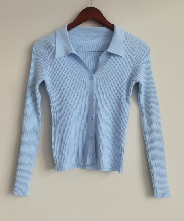 ニットトップス レディース Vネック長袖 送料無料 即日発送-3