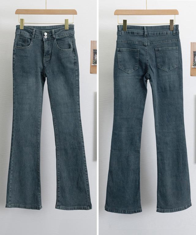 セミフレアデニムパンツ 美脚デニムパンツ SK21664344-2165 送料無料 即日発送-2