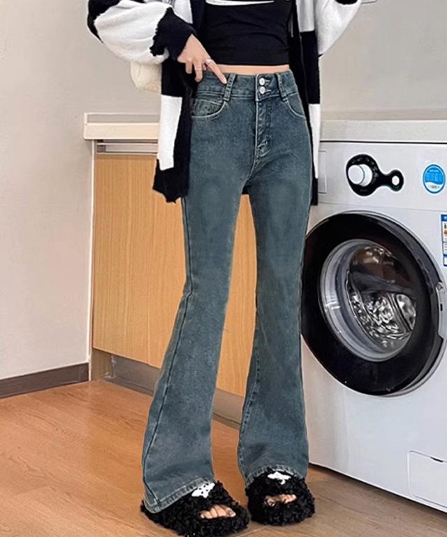 セミフレアデニムパンツ 美脚デニムパンツ SK21664344-2165 送料無料 即日発送-7