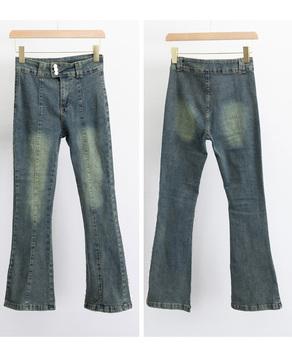 レトロ セミフレアデニムパンツレディース SK21664351-2186 送料無料 即日発送-8