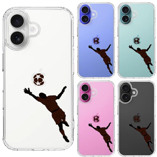 iPhone16 ケース クリア サッカー スーパーセーブ スマホケース 側面ソフト 背面ハード ハイブリッド 送料無料-1