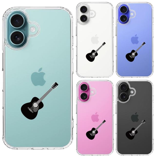iPhone16 ケース クリア フォークギター スマホケース 側面ソフト 背面ハード ハイブリッド  送料無料-1