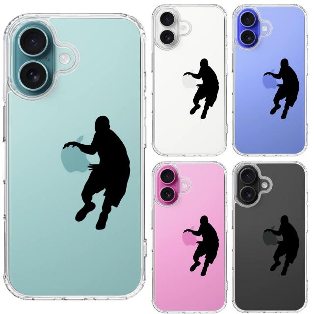 iPhone16 ケース クリア バスケットボール ドリブル スマホケース 側面ソフト 背面ハード ハイブリッド 送料無料-1