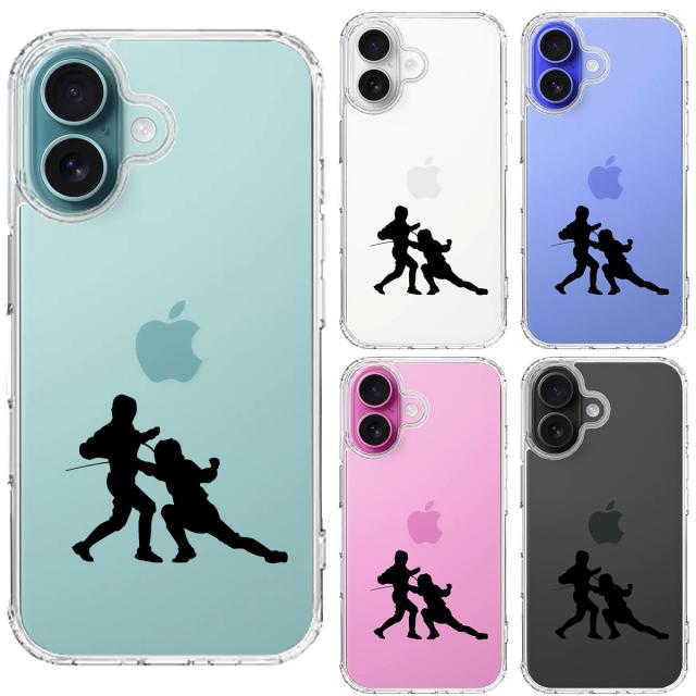 iPhone16 ケース クリア フェンシング スマホケース 側面ソフト 背面ハード ハイブリッド  送料無料-1