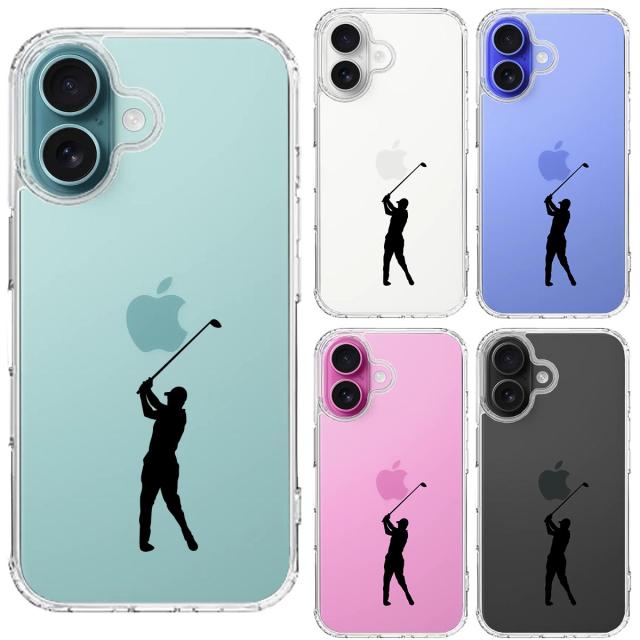 iPhone16 ケース クリア ゴルフ スマホケース 側面ソフト 背面ハード ハイブリッド 送料無料-1