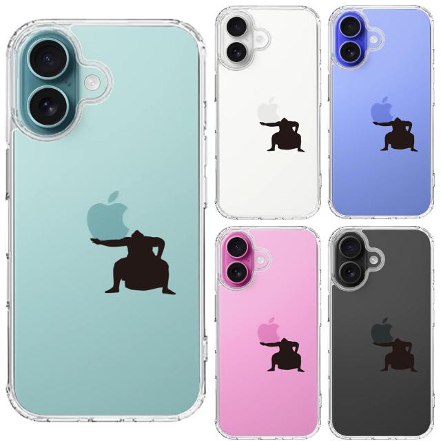 iPhone16 ケース クリア おすもうさん 土俵入り スマホケース 側面ソフト 背面ハード ハイブリッド  送料無料-1