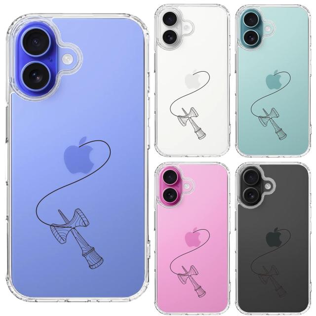 iPhone16 ケース クリア 剣玉２ けんだま スマホケース 側面ソフト 背面ハード ハイブリッド  送料無料-1