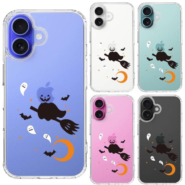 iPhone16 ケース クリア Halloween ハロウィン スマホケース 側面ソフト 背面ハード ハイブリッド  送料無料-1