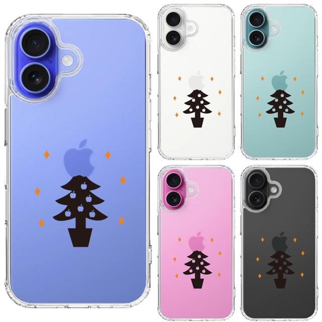 iPhone16 ケース クリア Christmas tree クリスマス スマホケース 側面ソフト 背面ハード ハイブリッド  送料無料-1