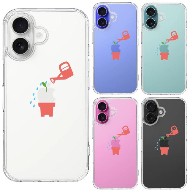 iPhone16 ケース クリア 新芽 スマホケース 側面ソフト 背面ハード ハイブリッド 送料無料-1