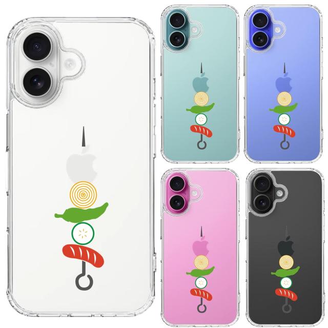 iPhone16 ケース クリア BBQ バーベキュー スマホケース 側面ソフト 背面ハード ハイブリッド  送料無料-1